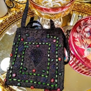 Black mini beaded purse